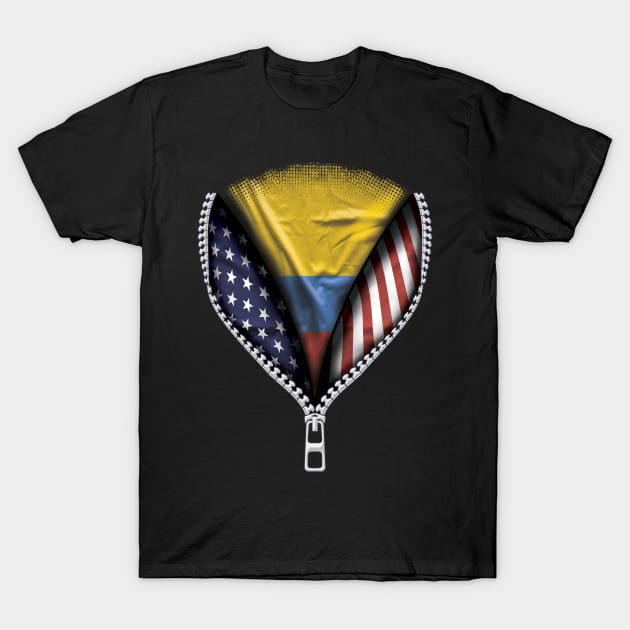 Colombian Flag  Colombia Flag American Flag Zip Down - Gift for Colombian From Colombia T-Shirt by Country Flags